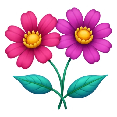  2 tane renkli çicek  sticker