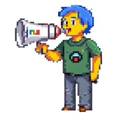 Whistle with megaphone, forum moderator logo sticker