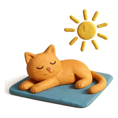 cat sunbathing, relaxed weekend sticker