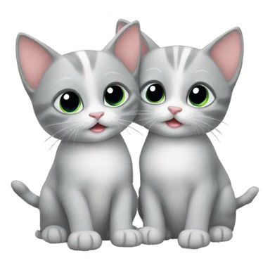 two grey kittens  sticker