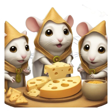 alien hamster cult with cheese  sticker