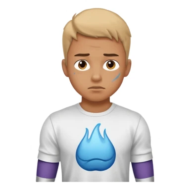 dolore muscolare di un ragazzo con la maglietta sticker