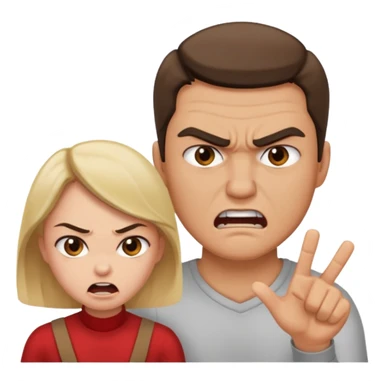 Women slaps a man sticker