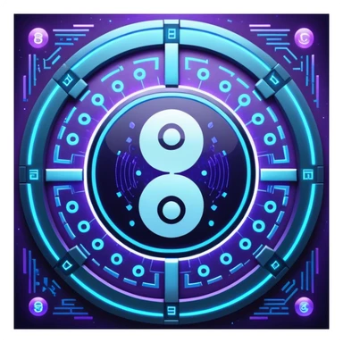 制造几张八卦图 要有时髦感 现代感 科技感 抛开传统感觉"Quantum tech BaGua diagram, yin-yang as flowing particles in neon blue and violet, surrounded by glowing hexagrams in cyberpunk style, holographic interface background with binary code floating, ultra-detailed 8K render --ar 16:9 --v 6" sticker