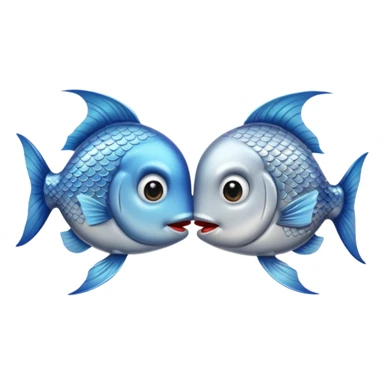 two fishes kissing sticker