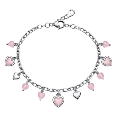 Dainty silver and light pink charm bracelet  sticker