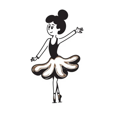 Whimsical ballerina made of coffee and milk foam, pirouetting gracefully sticker