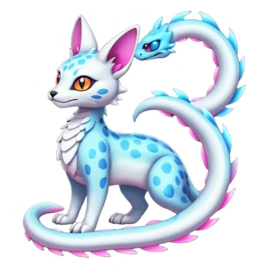 Neon Vibrant Pulsating Trail-glowing Chromatic Trico-Serval-Absol-Salamence-Silvally-Dragon-Snake-fusion-hybrid sticker