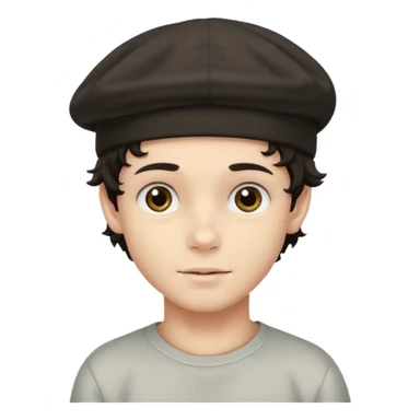 young boy dark hair with skullcap and curly sidelocks sticker