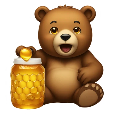 bear eaing honey sticker