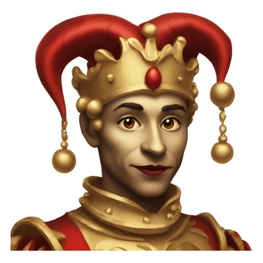 Jester high cheekbones, red, gilded  sticker
