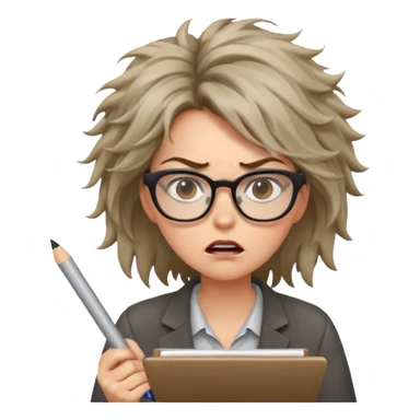 frau schreibt wütend eine bewerbung sticker