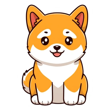 adorable black Shiba Inu puppy full body pose sticker