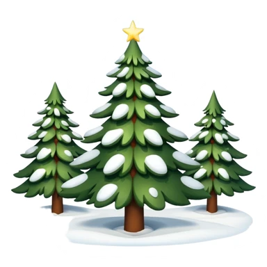 Christmas tree with white lights in nature and snow on top sticker