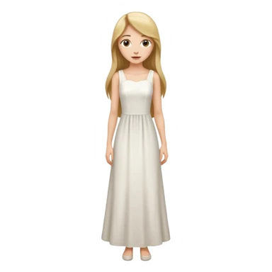 fai il vestito tutto bianco e falla alta e magra sticker