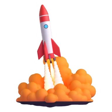 rocket launching symbolizing rapid AI progress sticker