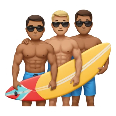 two men forward after the same big then muscular man sticker