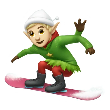 elf snowboarding  sticker