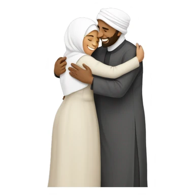 Couple muslim love hugg  sticker
