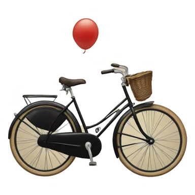  vintage black bike with one front basket  sticker