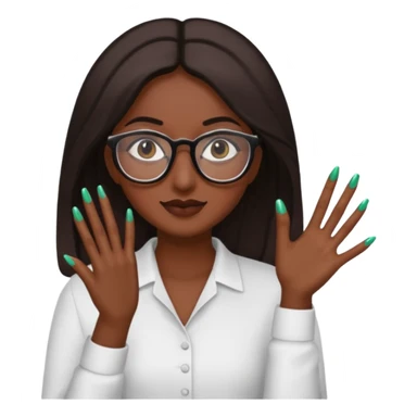 Baddie Pakistani girl with long nails with glasses sticker