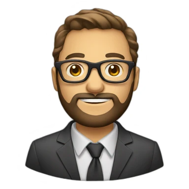 Business handsome man with beard and glasses sticker