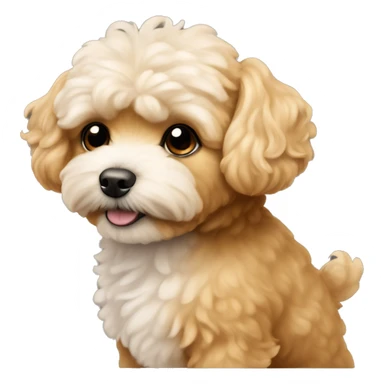 Maltipoo dog, all in honey/caramel color with a small part of white hair on her forehead sticker