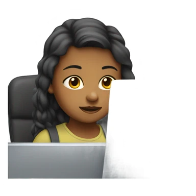 girl at the computer sticker