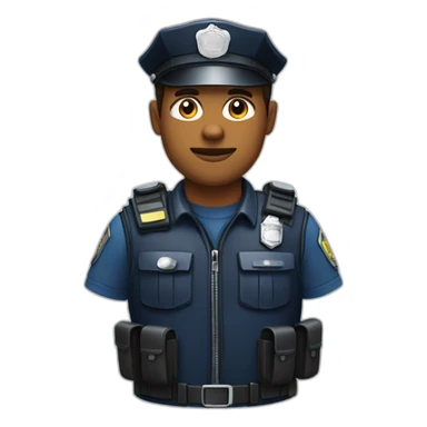 police officer with a gilet sticker