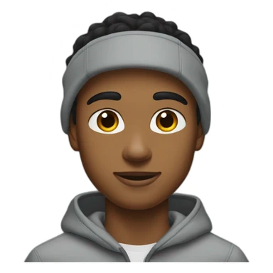 A young hood guy in a gray nike tech fleece sticker