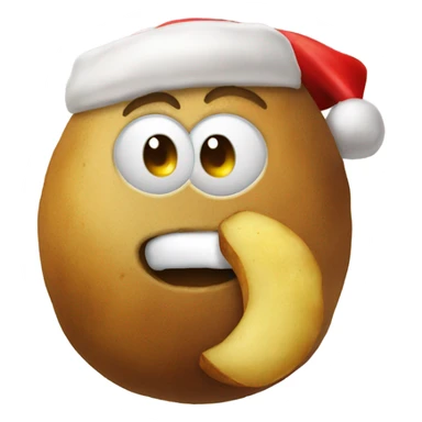 Potatoe eating Santa  sticker