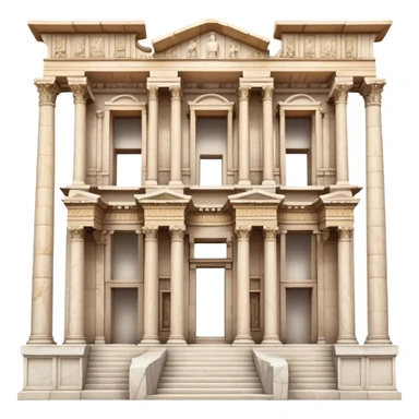 The Library of Celsus Landmark Emoji – Depicting its marble facade, carved columns, and statues. sticker