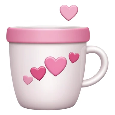 coffee cup with pink accents and hearts sticker