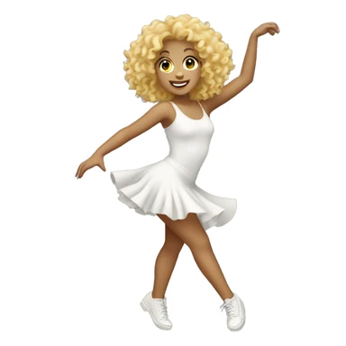Blonde curly hair girl dancing sticker