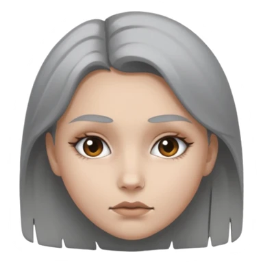 gray metal painted girl sticker