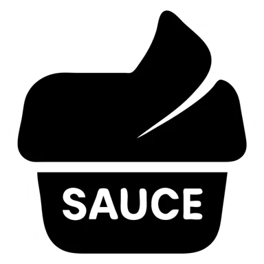 A sauce in a fast food packaging sticker