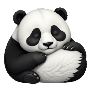 Meme-Worthy Cute Sleeping Panda Portrait Emoji, Head resting peacefully with a contented smile, showcasing a delightfully robust build and a luxuriously soft black and white Fur, eyes shut in a serene, restful nap, Simplified yet hilariously adorable features, highly detailed, glowing with a soft, drowsy light, high shine, relaxed and utterly lovable, stylized with an air of playful laziness, bright and heartwarming, soft glowing outline, capturing the essence of a comically sleepy panda, so meme-worthy it feels like it could instantly become the next viral sensation of adorable slumber! sticker