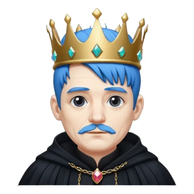 blue haired old goth king sticker