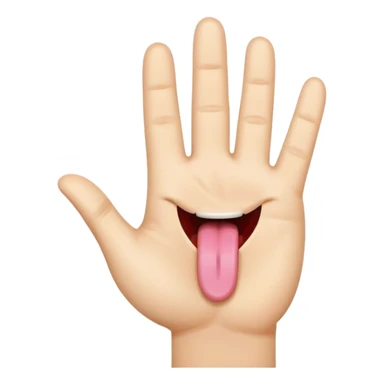 tongue out with top of hand facing out going in an outward direction  sticker