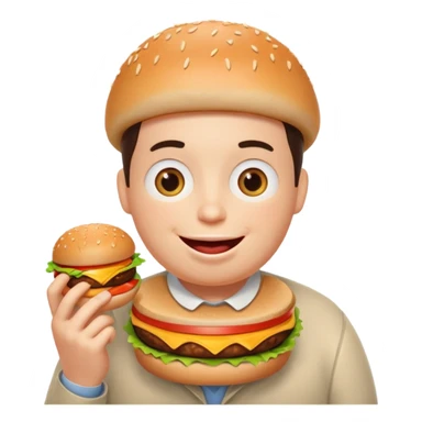 Me happy eating burger from Mr.Egg sticker
