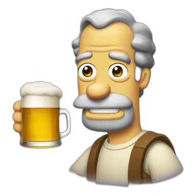 Homer bois une bière sticker