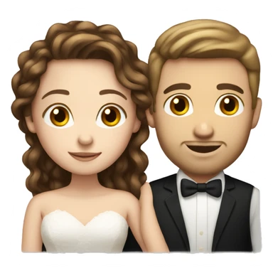 white couple people wedding brown hair sticker