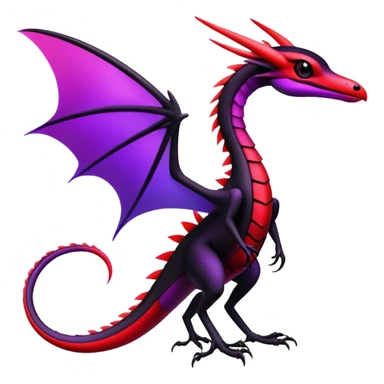 Colorful Neon Black and red and purple Gothic Edgy Tropical Flygon-Aurorus-Amaura-Hybrid-Creature sticker