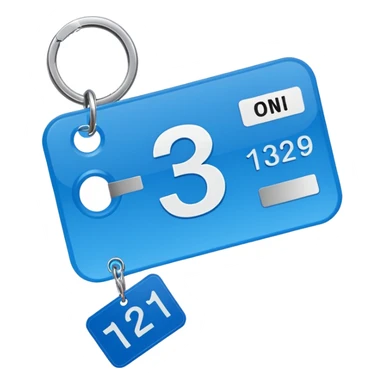 hotel card key with room number tag sticker