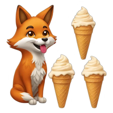 Fox ice cream sticker