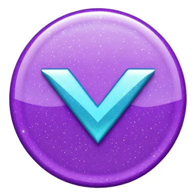 glitter purple and cian checkmark sticker