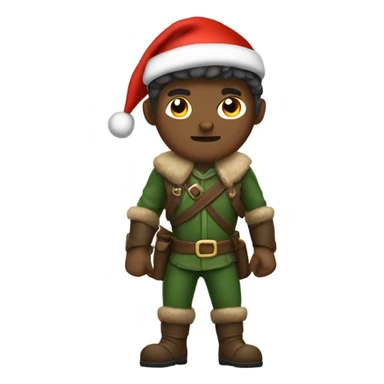 Fierce human male ranger wearing santa hat sticker