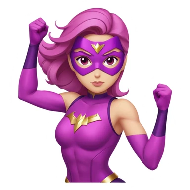 pink violet woman superhero power sticker