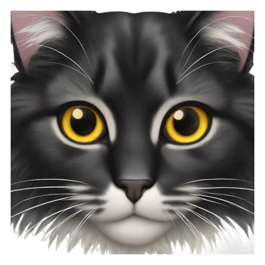 Black Norwegian forest cat with white chest spot sticker
