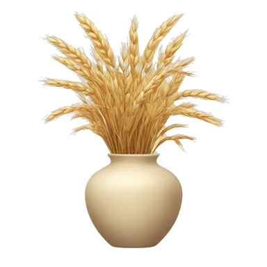 Dried grass and wheat in a beige vase sticker